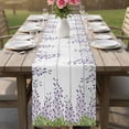 thumbnail image 4 of Purple Flowers Table Runner 90 Inches, Weeping Elegant Spring Floral Wooden Pastoral Bed Runner Dresser Scarves Tabletop for Indoor Outdoor Parties/Ceremony/Banquet, 13" x 90", 4 of 8