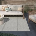 thumbnail image 3 of Coastal Striped Sands White Linen Indoor / Outdoor Polypropylene Area Rug, 3 of 3