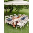 thumbnail image 3 of Outdoor Tablecloth with Umbrella Hole and Zipper, Orange Blue Fall Pumpkins Rectangle Table Cloth 54x80 Inch Waterproof Tablecloth, Floral Botanical Thanksgiving Rustic Picnic Table Cover for Patio, 3 of 7