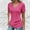 Hot Pink, variant on Elvqul Blouses for Women Casual Tops Short Sleeve Solid Color Fashion Ladies T Shirts Hot Pink