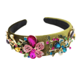 thumbnail image 2 of Diadema de flores con diamantes de imitación de moda, Aro ancho para el pelo para mujer, Accesorios para el cabello, diadema, 2 of 6