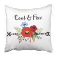 thumbnail image 1 of ABPHQTO Flechas étnicas con ramo floral Cita positiva Flores bohemias frescas y gratis Hojas Funda de almohada 45x45 cm, 1 of 1