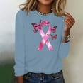 thumbnail image 4 of purcolt Breast Cancer Awareness Shirt Long Sleeve Shirt Pink Ribbon Print Graphic Shirts Breast Cancer Gifts for Woman, 4 of 4