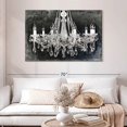 thumbnail image 2 of Elephant Stock Grunge Crystal Chandelier Wall Art - Horizontal Canvas Wall Art - Living Room Wall Decor - Decor Elements Canvas - Gray And Black Decor - 48" x 32", 2 of 8