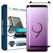 Tech Armor Ballistic Glass 3D Curved Screen Protector Designed for Samsung Galaxy S9, CASE FRIENDLY, HD Clear, Black - [1-pack]