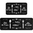 thumbnail image 1 of Black Kitchen Rugs and Mats Sets of 2,Funny Kitchen Decoration Non-Slip Super Absorbent Mats for Sink Waterproof Runner Rug for Laundry Room,17x30+17x48inch（No bitchin''in My Kitchen ）, 1 of 6