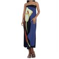 thumbnail image 1 of Vestido Casual de las Mujeres Primavera Verano sin Mangas sin Tirantes Vestido de Impresión Sexy, Desgaste Ligero de Poliéster, Lavado de Manos, 1 of 9