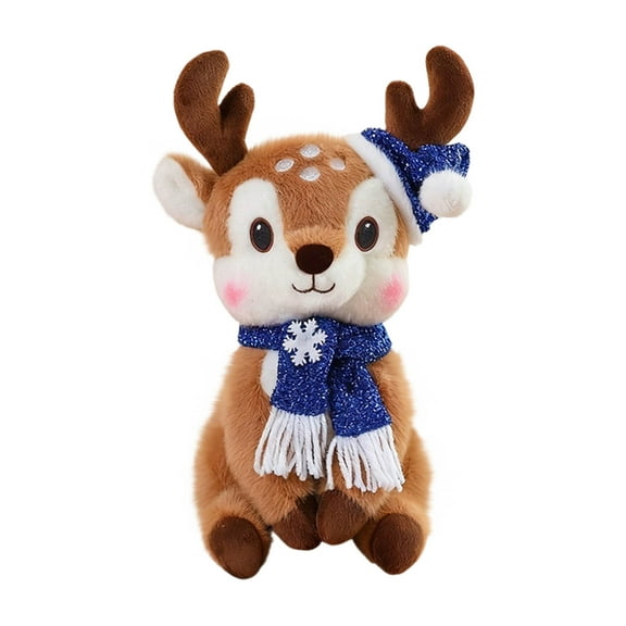 Aooww Reindeer Stuffed Animal, Deer Fawn Plush Toy, Toddlers Small Baby Deer Animal Plushie, Christmas Party Soft Toy, Gift for Kids Boys Girls, Stocking Stuffers, Christmas Home Decor, G