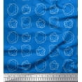 thumbnail image 1 of Soimoi Blue Georgette Viscose Fabric Sacred Geometric Print Fabric by the Yard 44 Inch Wide, 1 of 3