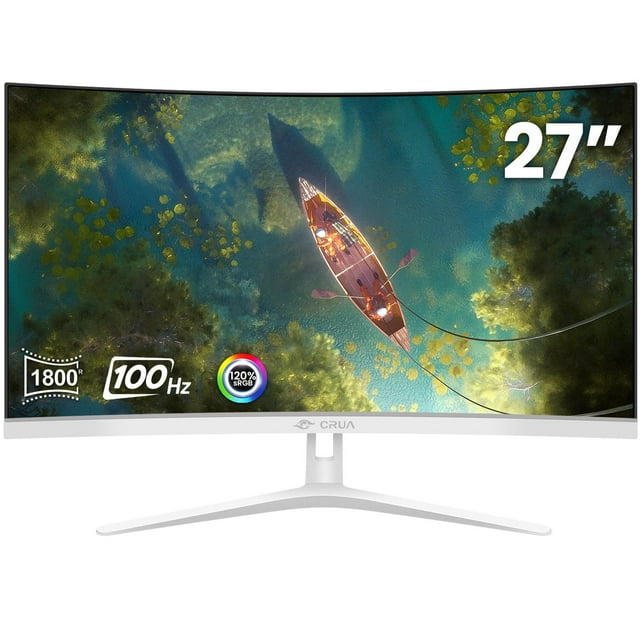 Monitor CRUA blanco curvado de 27 pulgadas Full HD VA 100HZ para computadora