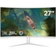 thumbnail image 1 of Monitor CRUA blanco curvado de 27 pulgadas Full HD VA 100HZ para computadora, 1 of 7