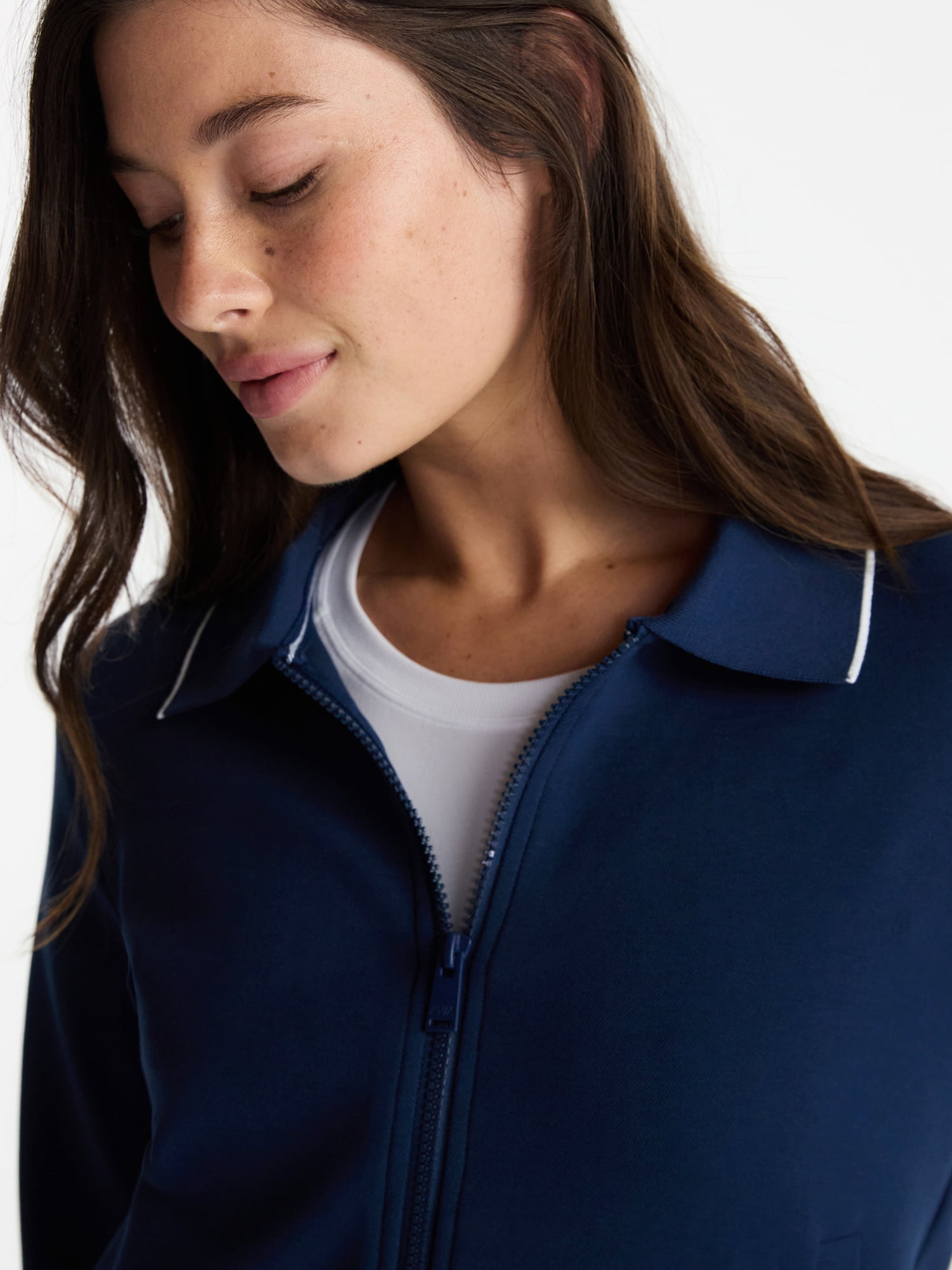 Avia Women's and Women's Plus Zip Front Pique Knit Jacket, Sizes XS-4X