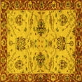 thumbnail image 1 of Ahgly Company Indoor Square Oriental Yellow Traditional Area Rugs, 7' Square, 1 of 4