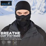 Athletin Thermal Balaclava Ski Mask, Windproof Winter Face Mask, Black