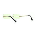 thumbnail image 4 of Razor Blade Shape Funky Hipster Rimless Sunglasses Gold Green, 4 of 4