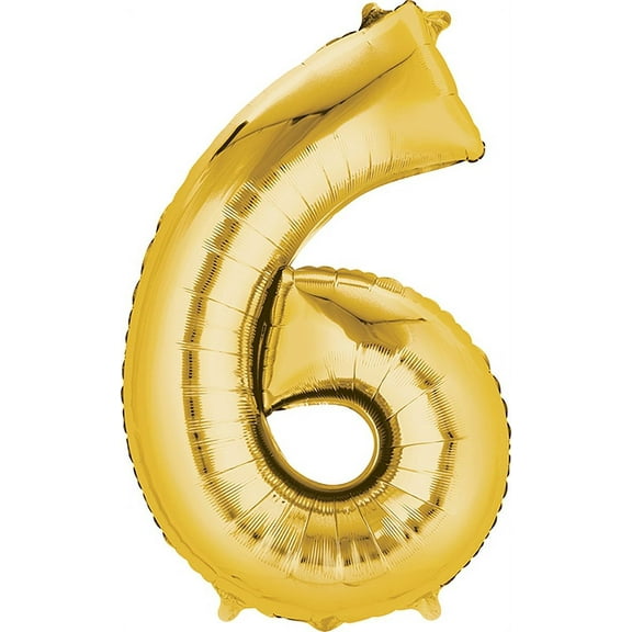 34" Gold Numeral Balloon - 6