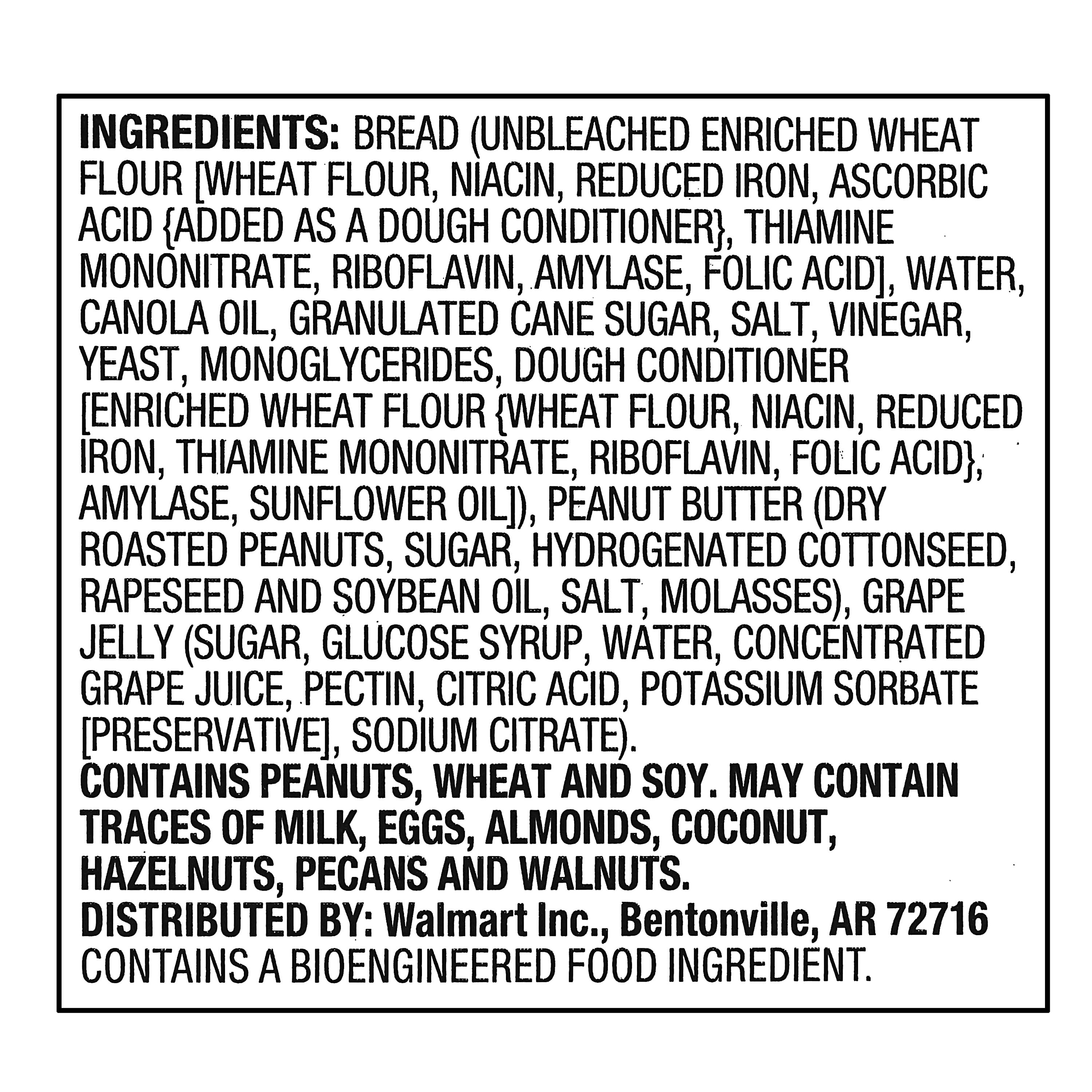 Great Value Peanut Butter & Grape Jelly No Crust Sandwiches, 2.2 oz, 4 Count (Frozen)