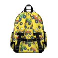 thumbnail image 3 of Monster Cartoon Truck Yellow Pattern Cute School Backpack Bag for School with Padded Back and Adjustable Shoulder Straps 15.25"x11.5"x5.25", 3 of 5