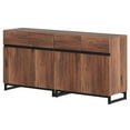 thumbnail image 5 of WAMPAT Storage Cabinet, 2 in 1 Modern Sideboard with Adjustable Shelves and Metal Base, Coffee Bar Cabinet for Living Room, Dining Room, Brown, 5 of 6