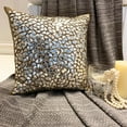 thumbnail image 3 of Pillow Covers, Gold 22"x22" (55x55 cm) Cushion Cover, Silk Sequins & Beaded Throw Pillow Cover&nbsp;For Sofa, Abstract Pattern Modern Style - Shimmering Gold, 3 of 9