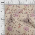 thumbnail image 1 of oneOone Viscose Chiffon Light Beige Fabric Floral & Peacock Sewing Material Print Fabric By The Yard 42 Inch Wide, 1 of 4