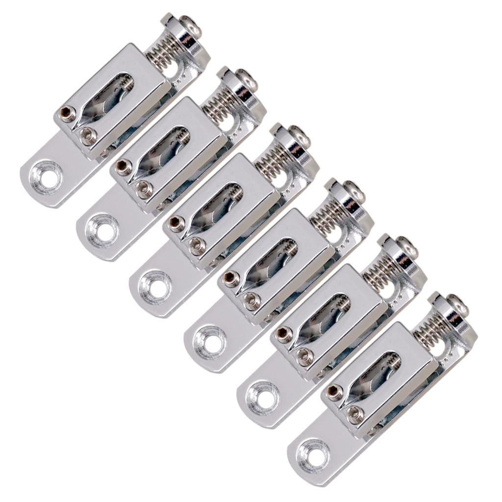 Dualoai 2 Colors Individual Single Bridge Saddles for 6 String Electric Guitar Parts