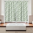 thumbnail image 2 of Ambesonne Tea Kitchen Curtains, Green Leaves Botanical Artwork, 55"x39", Emerald and White, 2 of 3