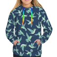 thumbnail image 4 of Hoodies for Women - Green Hummingbird Comfrt Colour Drawstring Women'S Fashion Hoodies & Sweatshirts, Fall Outfits Clothes for Women 2024 Pullover with Kangaroo Pocket, 4 of 7