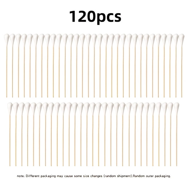 120Pcs Extra Long Cotton Swabs, 7.87 Inch Large Cotton Swabs with Bamboo Handles, Soft & Highly Absorbent Tips, Multi-Purpose for Cleaning, Beauty & Daily Household Use