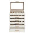 thumbnail image 4 of SONGMICS Caja de Joyas, Caja Joyero de 6 Niveles, para Gafas de Sol, Joyas Grandes, Tapa de Cristal, 5 Cajones, Blanco Nube y Dorado, 4 of 9