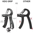 thumbnail image 2 of 1 paquete (negro) Fortalecedor de agarre Resistencia ajustable 10 lbs (5 kg) - 130 lbs (60 kg) Ejercitador de antebrazo, Entrenador de fuerza de agarre para desarrollo muscular y recuperación de lesiones para atletas JM, 2 of 5
