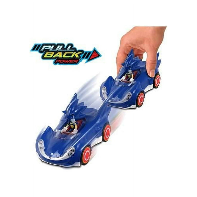 Sonic Hedgehog Pull Back Racers Toy Car Race Set for Kids, 3 Pack