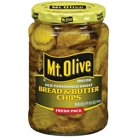 Mt. Olive Bread & Butter Chips Old Fashioned Sweet Fresh Pack Pickles 24 fl. oz. Jar