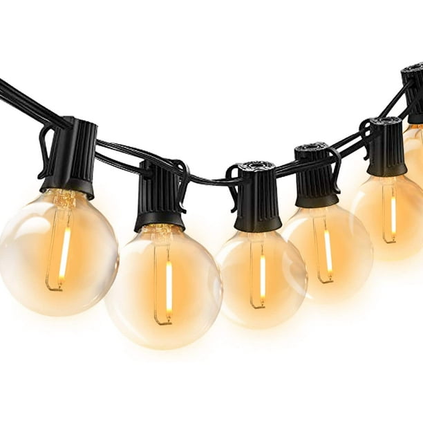 BRTLX G40 LED Lichterkette Außen 18.3FT mit 12er Glühbirne Warmweiß Wasserdicht Globus Schnur Deko Lichterkette (2 Ersatzlampen) für Garten Hochzeit Party Weihnachten Zhivalor LN-0939