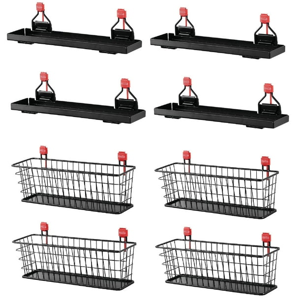 Rubbermaid Metal Backyard Shed Shelf & Wall Mounted Wire Basket (4 of