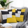 thumbnail image 2 of Yellow Black Geometric Outdoor Pillow Covers Pack of 2 Abstract Patchwork Modern Art Waterproof Throw Pillow Covers Decorative Cushion Cases for Patio Garden Tent Balcony Couch 26x26 inch, 2 of 8