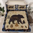 thumbnail image 2 of Manfei Wildlife Bear 4-Piece Full Size Sheets for Boys Girls,Tribal Aztec Bed Sheets,Jungle Animal Lightweight Sheet Sets,Lightweight Room Decor, 2 of 7