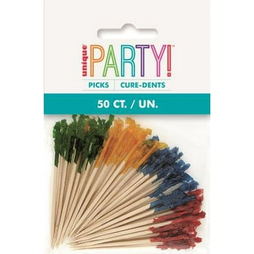 Frilly Cocktail Toothpicks, 2.5 in, Assorted, 50ct