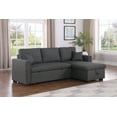 thumbnail image 2 of Dark Gray Dishaan 2-Piece Sleeper Sofa Bed Upholstered Couch with Reversible Storage Chaise, 2 of 6
