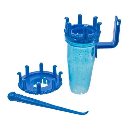Plastic Mini Knitter with Hook - 4 Pieces - 2 Loom Sizes - Illustrated Instructions for Easily Knitting