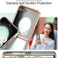 thumbnail image 5 of Case for Samsung Galaxy Z Flip 5 (2023) with Cover Screen Protector, Anti-Yellowing Transparent Thin Hard Phone Case for Galaxy Z Flip5 - Gold Clear, 5 of 14