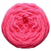 AUQ Chunky Chenille Yarn for Crocheting,Bulky Thick Fluffy Yarn for Knitting,Super Bulky Chunky Yarn for Hand Knitting Blanket,Soft Plush Yarn,Pink