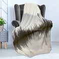 thumbnail image 4 of Forest Soft Flannel Fleece Throw Blanket, Misty Northern Nature Jungle with Hills and River at Dusk Water Reflection, Cozy Plush for Indoor and Outdoor Use, 50" x 70", Cream Grey Brown, by Ambesonne, 4 of 5