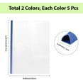 thumbnail image 2 of 10 Sets Report Covers Sliding Bar 2 Colors White and Blue Capacity A4 Size Folder 12In Book Slide Binders Bingding Clips Grip 70 Sheets Pull Rod Plastic for Office Loose Leaf Documents Holder for DIY, 2 of 6