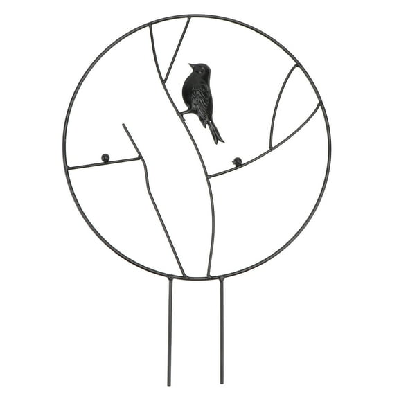 HOMEMAXS  Plant Stand Flower Supports Stakes Small Garden Trellis Plants Black