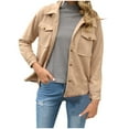 thumbnail image 2 of Women's Fleece Cardigan Long Sleeve Oversized Shacket Sherpa Shirt Jacket Button Down Lapel Collar Blouses Tops, 2 of 9