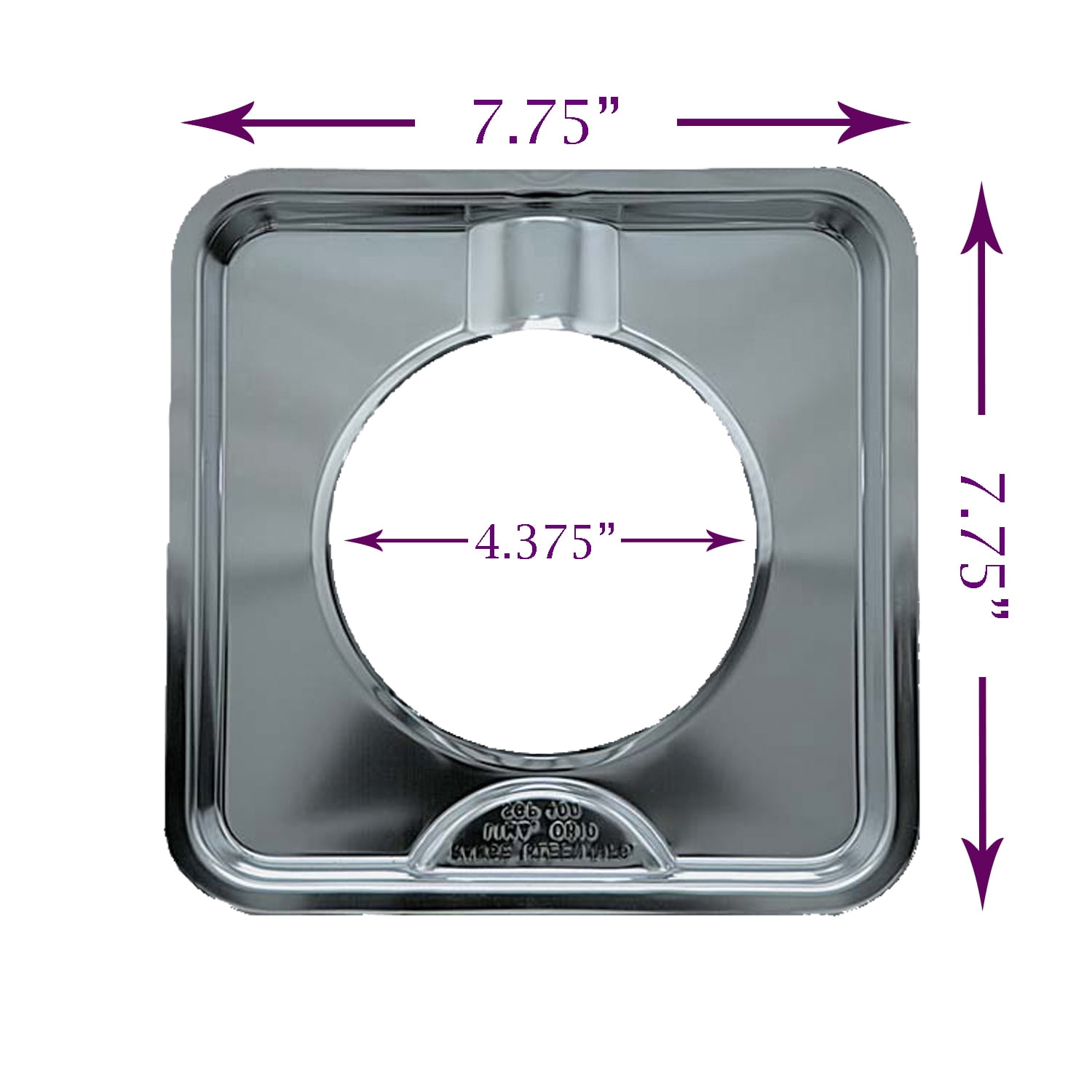 Range Kleen SGP-400 Chrome Square Range Pan / Yellow Label / Style I (4-PACK)