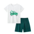 thumbnail image 2 of Toddler Baby Boys Summer Outfits T-Shirt Short Sleeve Top Animal Print Birthday Boy+Pocket Shorts 2PCs Newborn Baby Boys Clothing Sets Birthday Gift Green 9-10 Years, 2 of 4