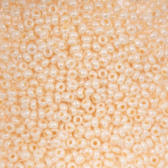 John Bead 8/0 Czech Glass Seed Beads 22 Grams Eggshell for DIY Arts Crafts Jewelry Bracelets Necklaces Earrings Phone Charm Making