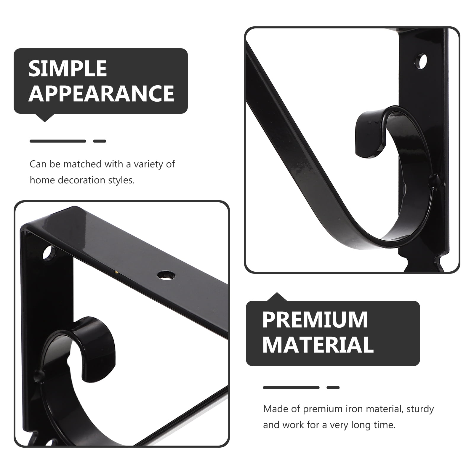 Raindrops 4 Sets Metal Triangle Floating Shelf Brackets Wall Mounted Hangers Support for Wood Shelves and Easy to Install